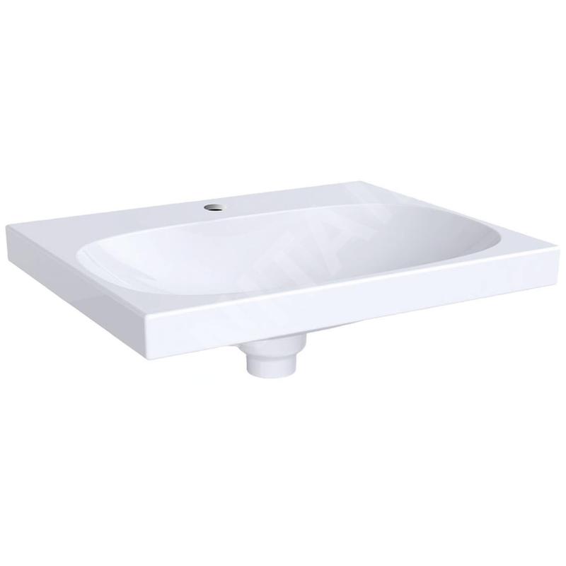 Geberit Acanto - Lavabo 600x482 mm, avec 1 trou, avec trop-plein dissimulé, blanc 500.629.01.2 Geberit Acanto - Lavabo 600x482 mm, avec 1 trou, avec trop-plein dissimulé, blanc 500.629.01.2