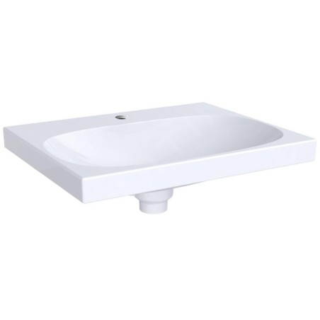 Geberit Acanto - Lavabo 600x482 mm, avec 1 trou, avec trop-plein dissimulé, blanc 500.629.01.2