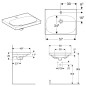 Geberit Acanto - Lavabo 600x482 mm, avec 1 trou, avec trop-plein dissimulé, blanc 500.629.01.2 Geberit Acanto - Lavabo 600x482 mm, avec 1 trou, avec trop-plein dissimulé, blanc 500.629.01.2