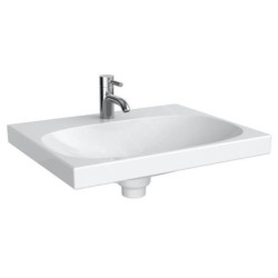 Geberit Acanto - Lavabo 600x482 mm, avec 1 trou, avec trop-plein dissimulé, blanc 500.629.01.2