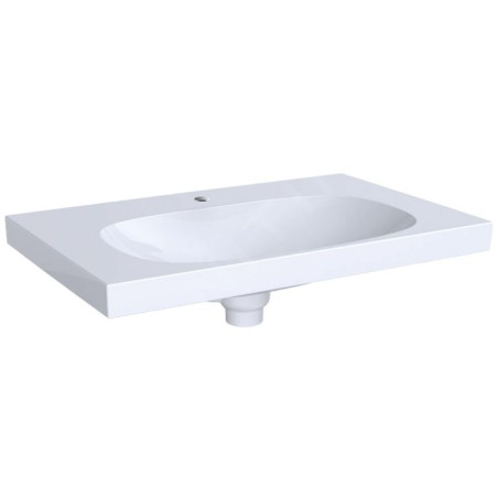 Geberit Acanto - Lavabo 750x482 mm, avec 1 trou, avec trop-plein dissimulé, blanc 500.630.01.2