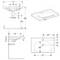 Geberit Acanto - Lavabo 750x482 mm, avec 1 trou, avec trop-plein dissimulé, blanc 500.630.01.2 Geberit Acanto - Lavabo 750x482 mm, avec 1 trou, avec trop-plein dissimulé, blanc 500.630.01.2
