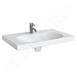 Geberit Acanto - Lavabo 750x482 mm, avec 1 trou, avec trop-plein dissimulé, avec KeraTect, blanc 500.630.01.8