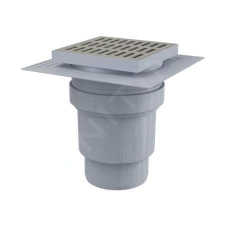Alcadrain Douchegoten - Siphon de sol, droit 150x150 mm, diamètre 110 mm, 2ème niveau d'isolation, obturateur d'odeurs d'eau,