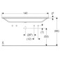Geberit Xeno 2 - Double lavabo, 1400x480 mm, 2 trous pour robinetterie, sans trop-plein, blanc alpin 500.277.00.1