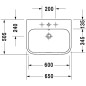 Duravit Happy D.2 - Meuble-lavabo 650x505 mm, avec un trou pour robinetterie, avec WonderGliss, blanc alpin 23186500271