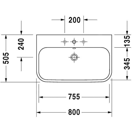 Duravit Happy D.2 - Meuble-lavabo 800x505 mm, avec un trou pour robinetterie, avec WonderGliss, blanc alpin 23188000271