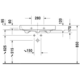 Duravit Happy D.2 - Meuble-lavabo 800x505 mm, avec un trou pour robinetterie, avec WonderGliss, blanc alpin 23188000271
