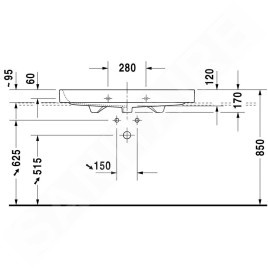 Duravit Happy D.2 - Lavabo 1000x505 mm, un trou pour robinetterie, blanc 2318100027