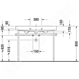 Duravit Happy D.2 - Meuble-lavabo 1000x505 mm, avec un trou pour robinetterie, avec WonderGliss, blanc alpin 23181000001