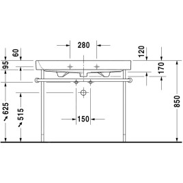 Duravit Happy D.2 - Meuble-lavabo 1000x505 mm, avec un trou pour robinetterie, blanc alpin 2318100000