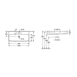 Villeroy & Boch Finion - Lavabo sans trop-plein, 1000x470 mm, avec CeramicPlus, blanc alpin 4168A2R1