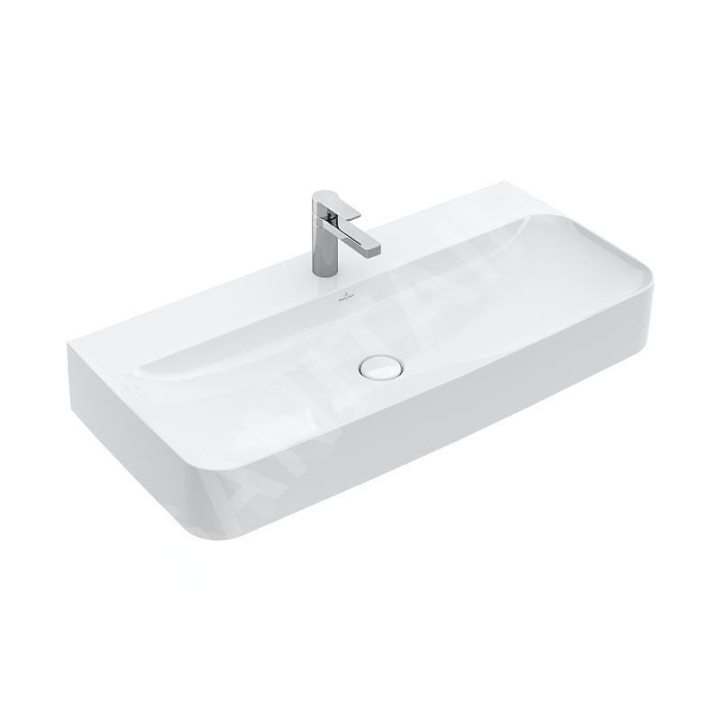 Villeroy & Boch Finion - Vasque avec trop-plein dissimulé, 1000x470 mm, avec CeramicPlus, blanc alpin 41681BR1