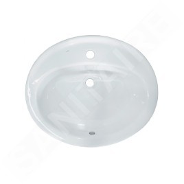 Jika Ibon - Lavabo encastré 520x410 mm, avec trop-plein, trou pour robinetterie, blanc H8130100001041