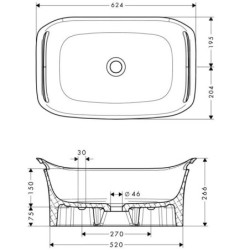 Axor Urquiola - Lavabo 624x408mm, sans trop-plein, blanc alpin 11302000
