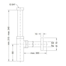 Sanela Siphons - Siphon de lavabo 32mm, inox SLZN 35