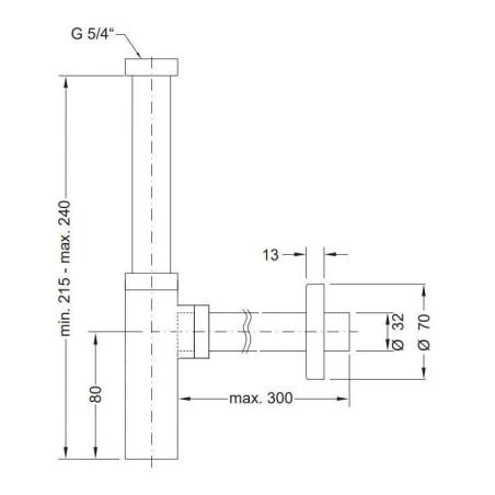 Sanela Siphons - Siphon de lavabo 32mm, inox SLZN 35