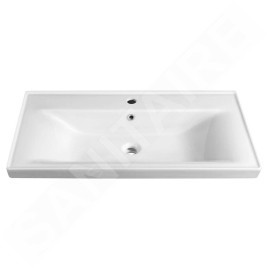 Aqualine Sava - Meuble lavabo 90x46 cm, avec trop-plein, trou pour robinet, blanc 2090