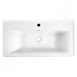 Aqualine Sava - Meuble lavabo 90x46 cm, avec trop-plein, trou pour robinet, blanc 2090