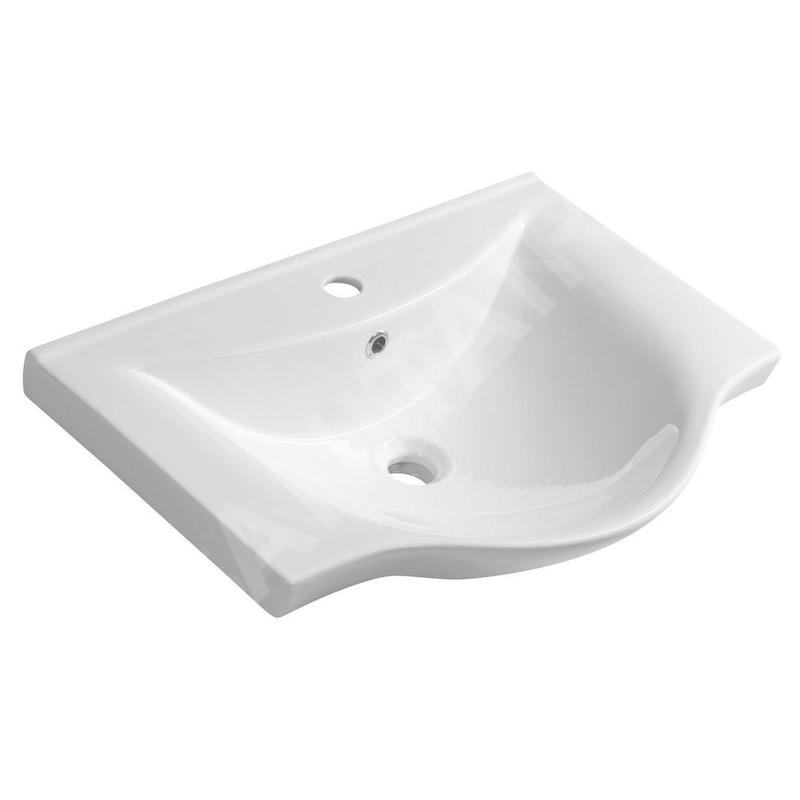 Aqualine Zara - Meuble lavabo 645x460 mm, avec trop-plein, trou pour robinet, blanc 10065 Aqualine Zara - Meuble lavabo 645x460 mm, avec trop-plein, trou pour robinet, blanc 10065