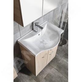Aqualine Zara - Meuble lavabo 645x460 mm, avec trop-plein, trou pour robinet, blanc 10065