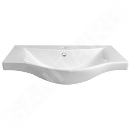 Aqualine Zara - Meuble lavabo 645x460 mm, avec trop-plein, trou pour robinet, blanc 10065