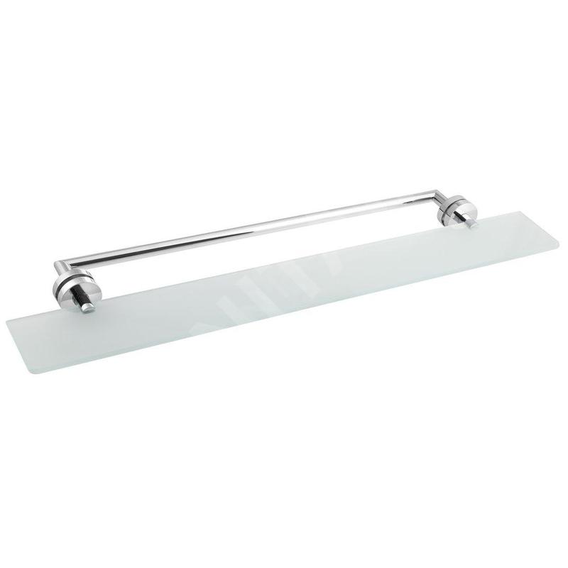 Sapho X-SQUARE - Étagère avec porte-serviettes, longueur 800 mm, verre au lait/chrome XR458