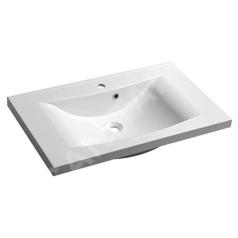 Sapho Lucia - Lavabo 800x480 mm, marbre coulé, blanc 50081 Sapho Lucia - Lavabo 800x480 mm, marbre coulé, blanc 50081