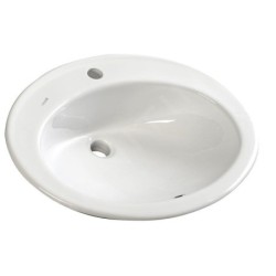 Sapho Tropico - Lavabo à encastrer 580x460 mm, avec trop-plein, trou pour robinetterie, blanc TP230