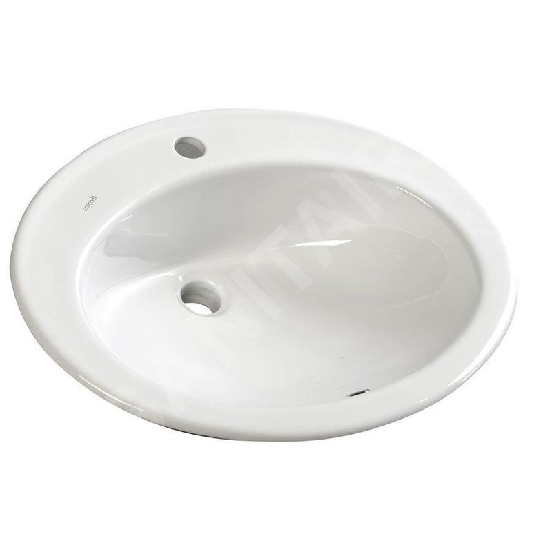 Sapho Tropico - Lavabo à encastrer 580x460 mm, avec trop-plein, trou pour robinetterie, blanc TP230