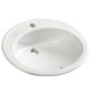 Sapho Tropico - Lavabo à encastrer 580x460 mm, avec trop-plein, trou pour robinetterie, blanc TP230