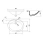 Sapho Tropico - Lavabo à encastrer 580x460 mm, avec trop-plein, trou pour robinetterie, blanc TP230