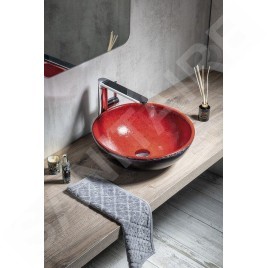 Sapho Attila - Vasque, diamètre 430 mm, rouge tomate/essence DK007
