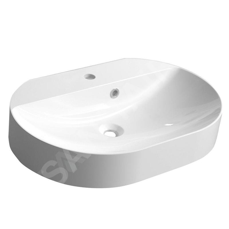 Sapho Helen - Lavabo 632x434 cm, avec trop-plein, trou pour robinetterie, blanc HE063 Sapho Helen - Lavabo 632x434 cm, avec trop-plein, trou pour robinetterie, blanc HE063