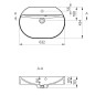 Sapho Helen - Lavabo 632x434 cm, avec trop-plein, trou pour robinetterie, blanc HE063 Sapho Helen - Lavabo 632x434 cm, avec trop-plein, trou pour robinetterie, blanc HE063
