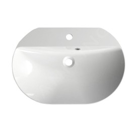 Sapho Helen - Lavabo 632x434 cm, avec trop-plein, trou pour robinetterie, blanc HE063