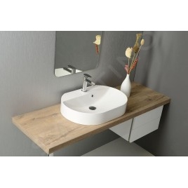 Sapho Helen - Lavabo 632x434 cm, avec trop-plein, trou pour robinetterie, blanc HE063