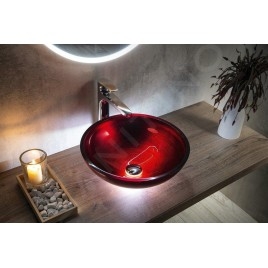 Sapho Murano - Vasque à poser 400x140 mm, rouge AL5318-63