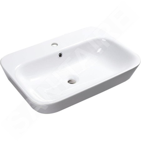 Sapho Savana - Lavabo encastré, 650x170x450 mm, blanc 3065