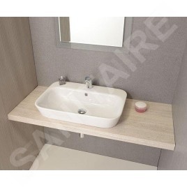 Sapho Savana - Lavabo encastré, 650x170x450 mm, blanc 3065
