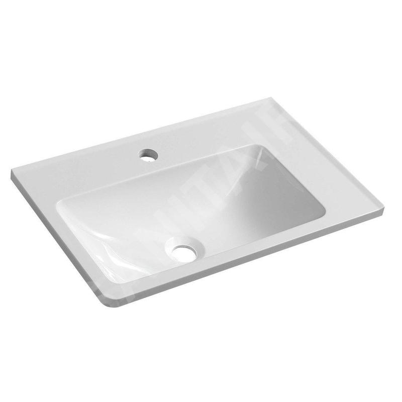Sapho Arana - Lavabo 560x110x350 mm, sans trop-plein, trou pour robinetterie, blanc AN056 Sapho Arana - Lavabo 560x110x350 mm, sans trop-plein, trou pour robinetterie, blanc AN056
