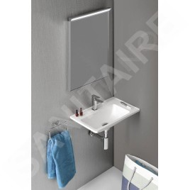 Sapho Arana - Lavabo 560x110x350 mm, sans trop-plein, trou pour robinetterie, blanc AN056