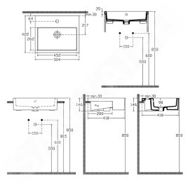 Sapho Isvea Purity - Lavabo semi-encastré, 500x420 mm, blanc 10PL52050