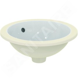 Ideal Standard Connect - Lavabo pour installation sous plaque, diamètre : 380 mm, avec déversoir, blanc E505201