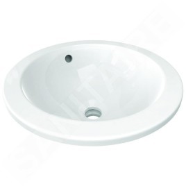 Ideal Standard Connect - Lavabo pour installation sous plaque, diamètre : 380 mm, avec déversoir, blanc E505201