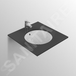 Ideal Standard Connect - Lavabo pour installation sous plaque, diamètre : 380 mm, avec déversoir, blanc E505201