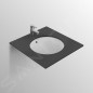 Ideal Standard Connect - Lavabo pour installation sous plaque, diamètre : 380 mm, avec déversoir, blanc E505201