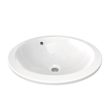 Ideal Standard Connect - Lavabo encastré, diamètre : 480 mm, sans ouverture pour mitigeur, blanc E505401