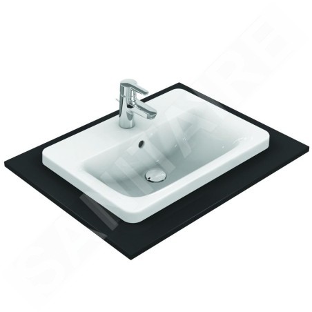 Ideal Standard Connect - Lavabo encastré, 580x430 mm, avec déversoir, 1 ouverture pour mitigeur, blanc E504401