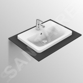Ideal Standard Connect - Lavabo encastré, 500x390 mm, avec déversoir, 1 ouverture pour mitigeur, blanc E504301